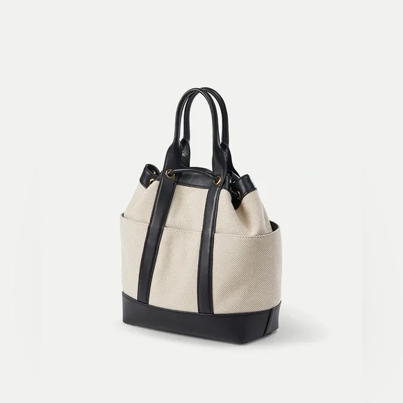 Veronica Beard Canvas and Leather Carry-all Bag - Picture 9 of 11